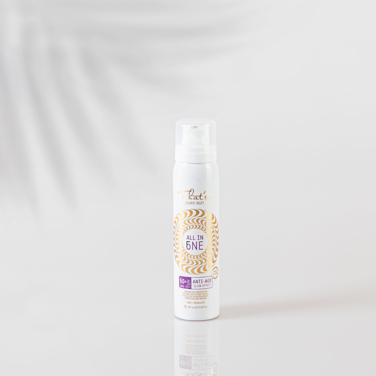 Solkrem Skum med guldskimmer SPF 50