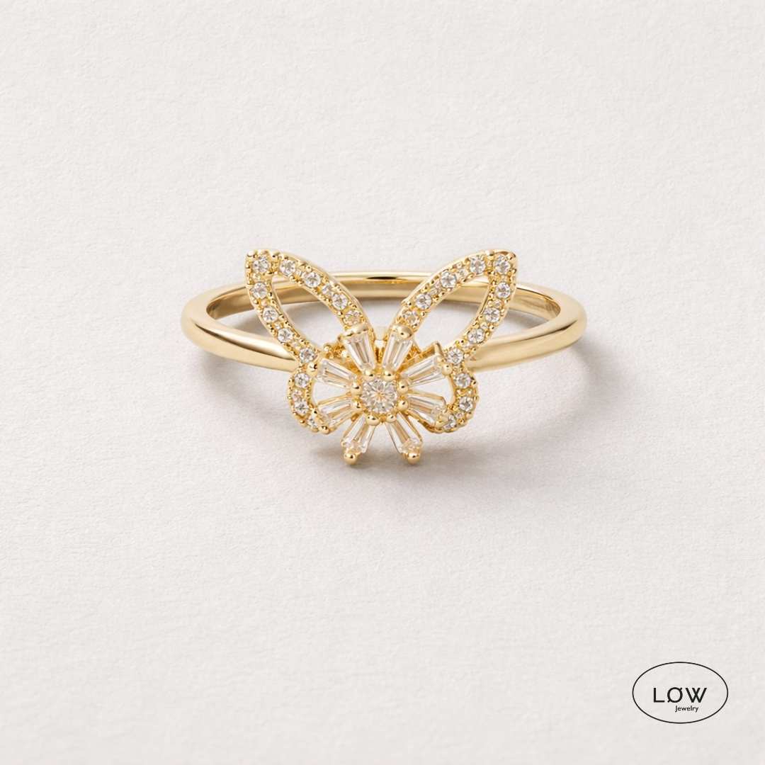Butterfly Spinner Ring Gold fra LØW Jewelry fidget stress ring