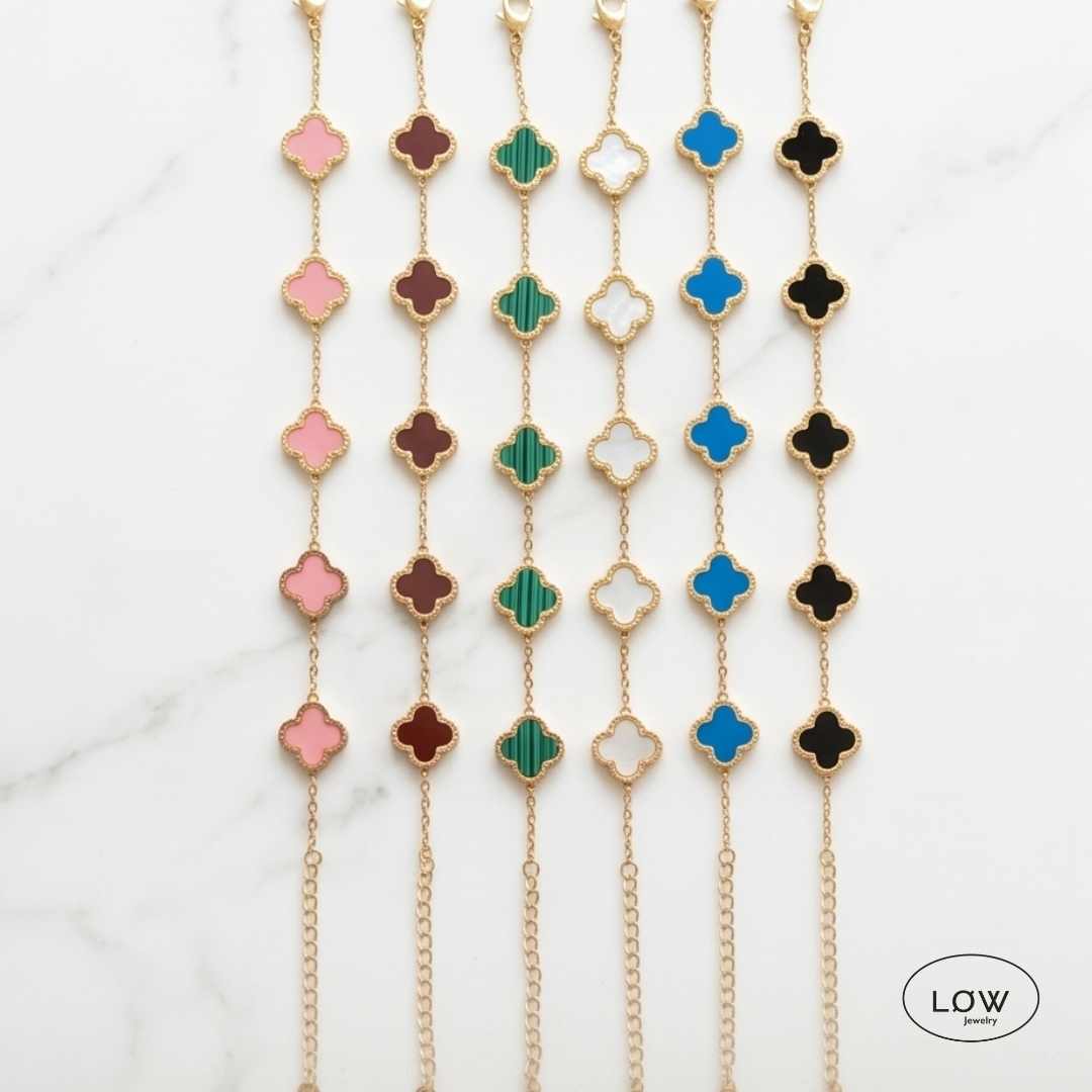 Armbånd kløver kløverarmbånd Color Clover Bracelet – 18K Gold fra LØW Jewelry