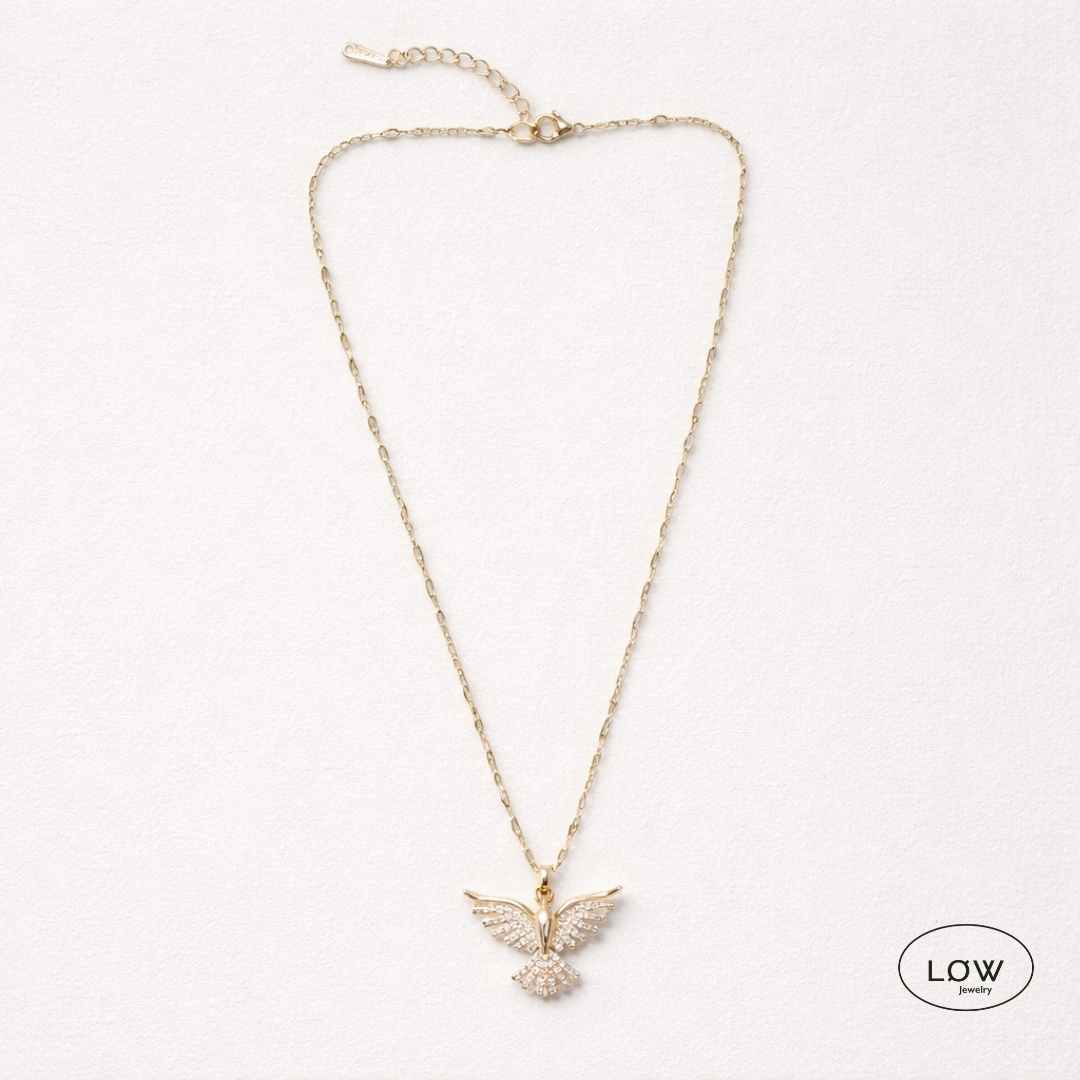 Halssmykke Golden Dove Zircon Necklace LØW Jewelry