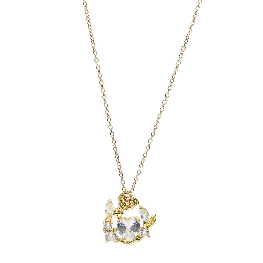 Tender Love Heart Necklace – Gold Tone