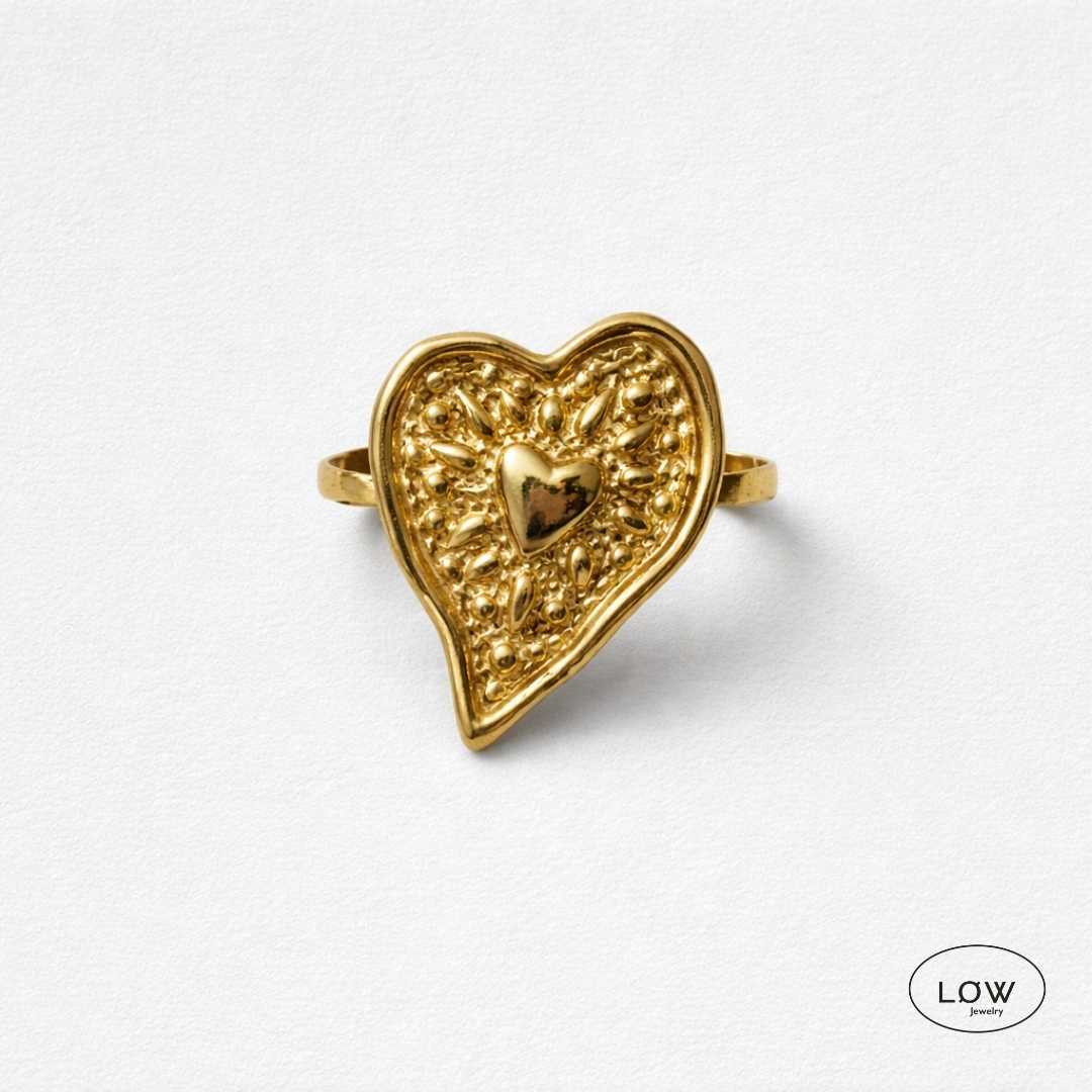 Heart Boho Statement Ring fra LØW Jewelry justerbar open ring