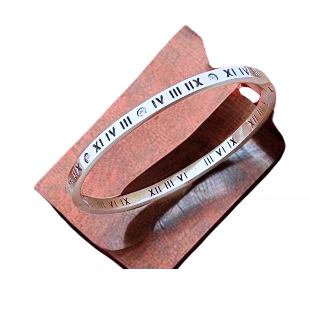 Armbånd Romertall, titanium stål, nikkelfritt, forgyldt fra LØW