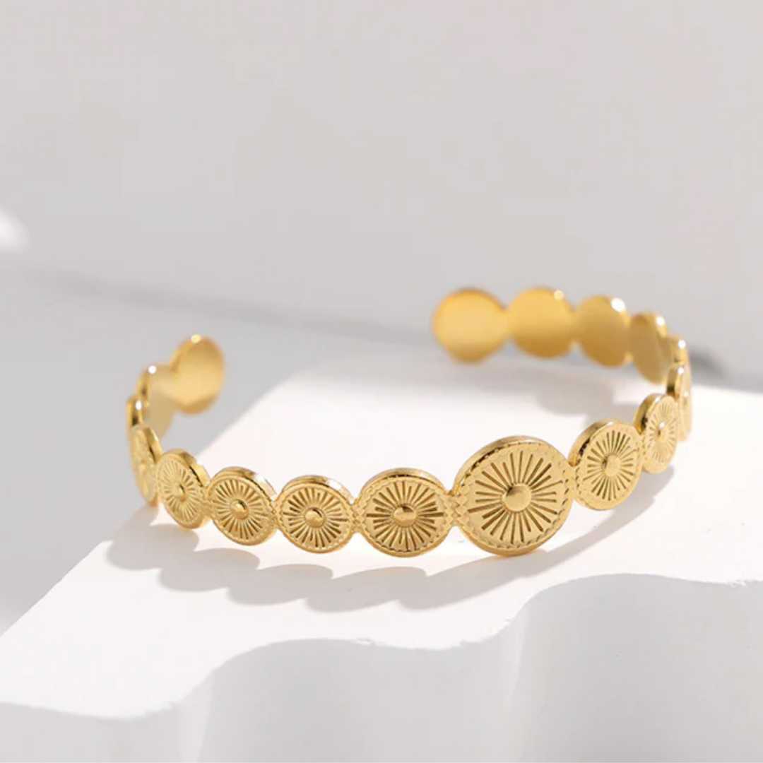 Armbånd Sol, titanium stål, nikkelfritt, forgyldt fra LØW