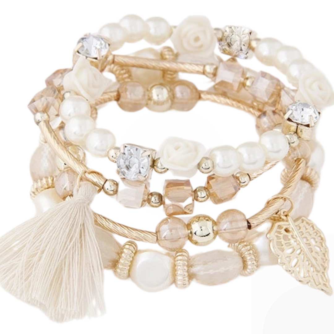 Nyhet: Armbånd 4stk kunstige steiner, nikkelfritt fra LØW