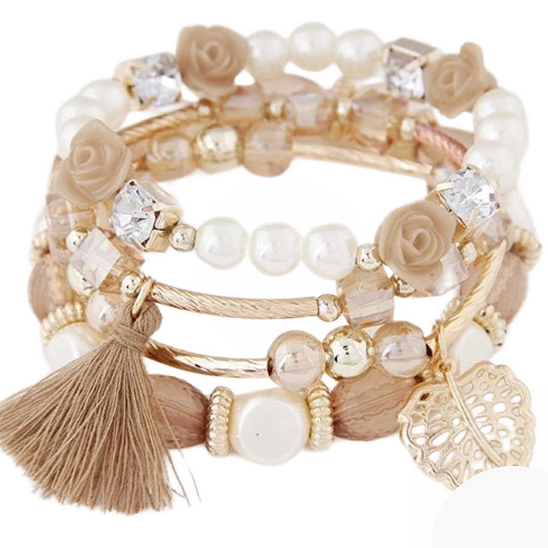 Nyhet: Armbånd 4stk kunstige steiner, nikkelfritt fra LØW