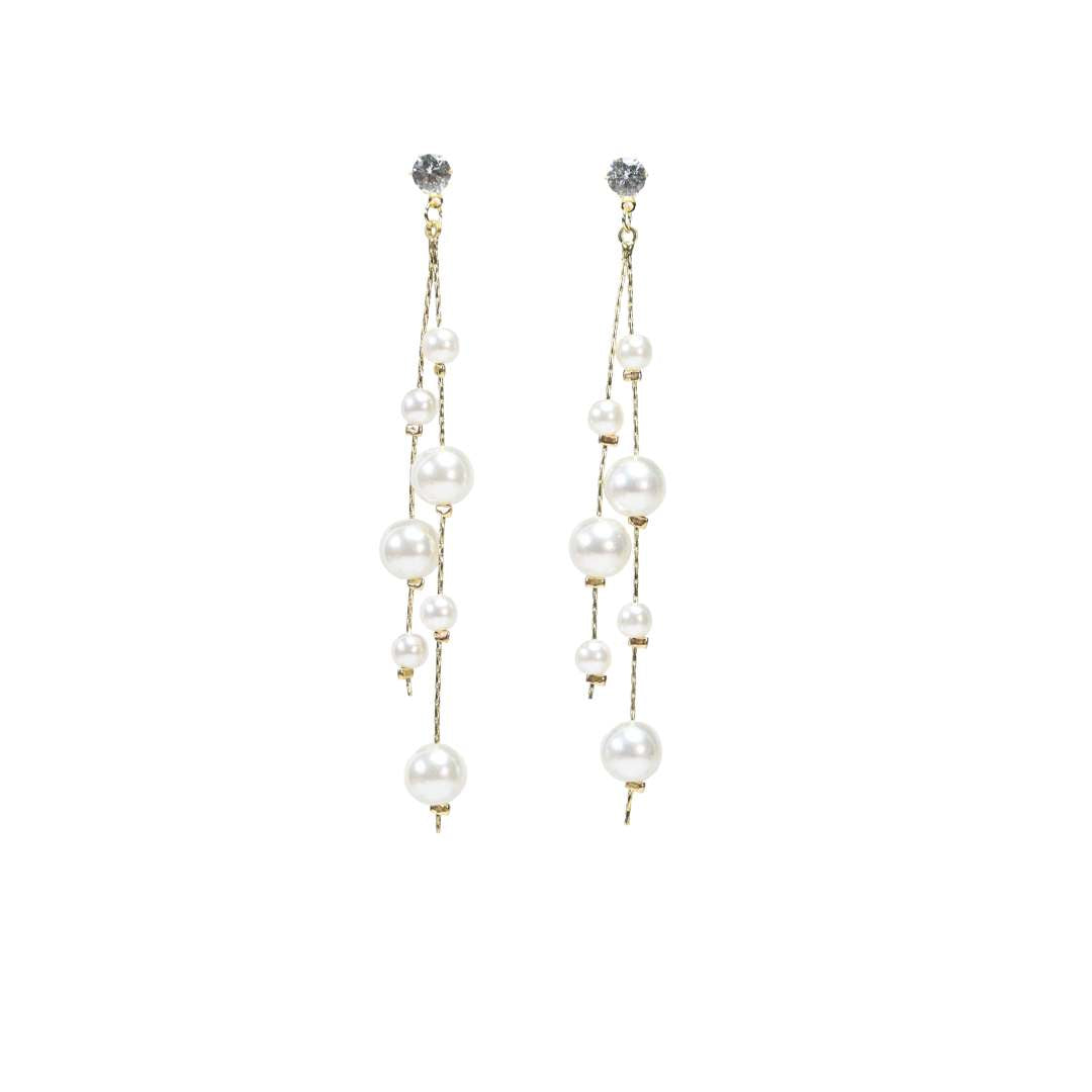 Ørepynt Pearly par, kobber, nikkelfritt, zirconstener, legering fra LØW