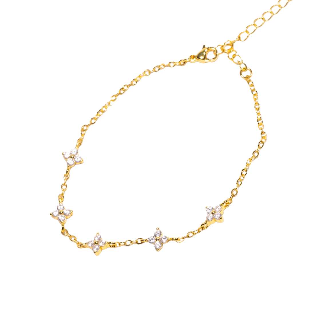 Armbånd Romantic Flowers, kobber, nikkelfritt, 18K gullbelagt fra LØW