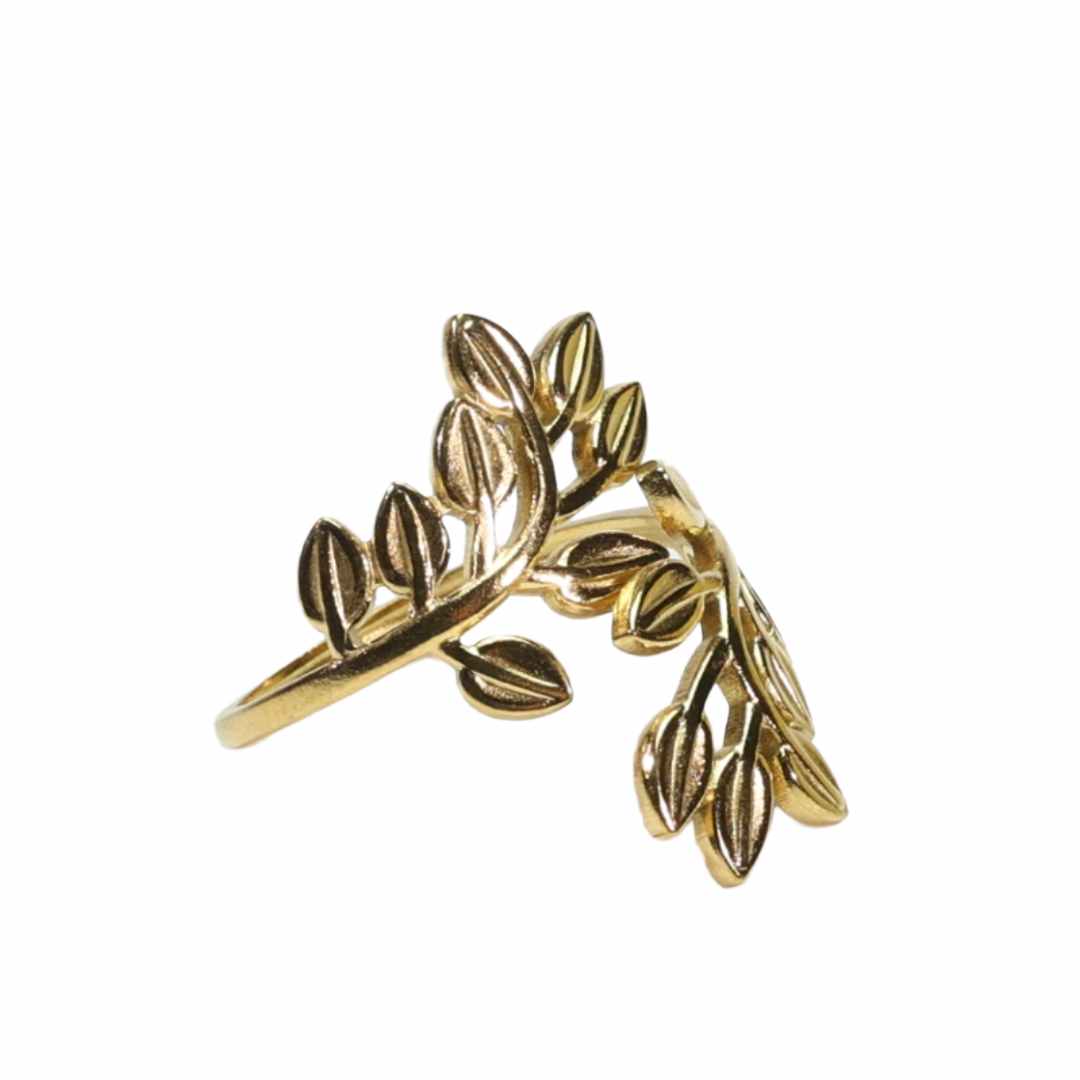 Ring Blader, rustfritt stål, nikkelfritt, 18K gullbelagt fra LØW Jewelry