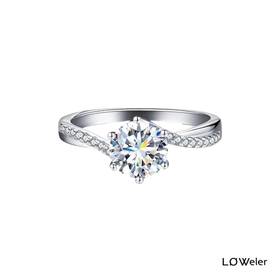 Lab Grown Moissanite Ring 1CT – Sterling Silver