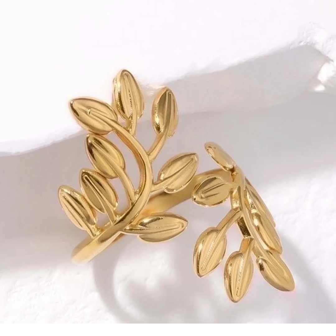 Ring Blader, rustfritt stål, nikkelfritt, 18K gullbelagt fra LØW Jewelry