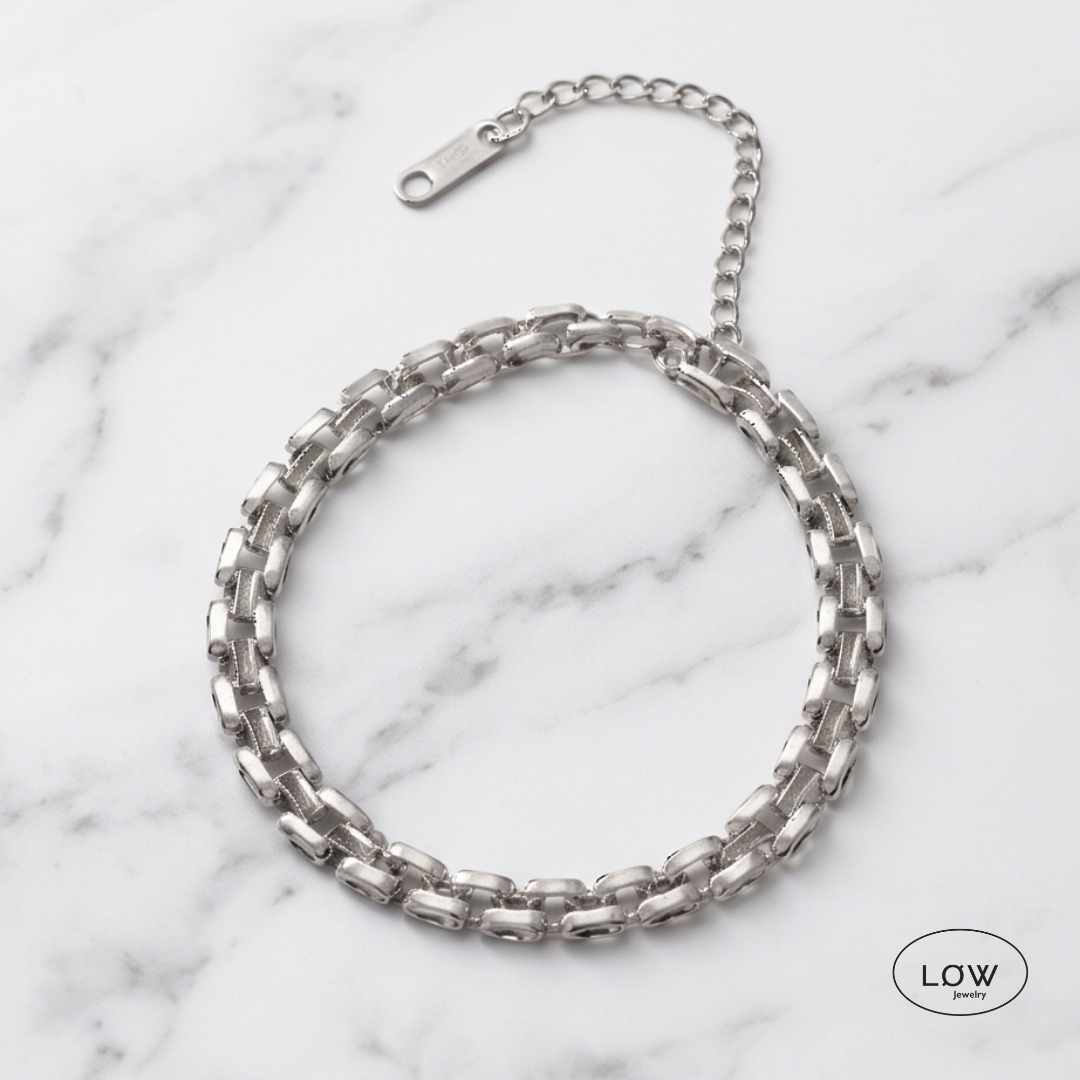 Monarch Link Bracelet Silver fra LĂW Jewelry SĂžlvfarget LenkearmbĂ„nd