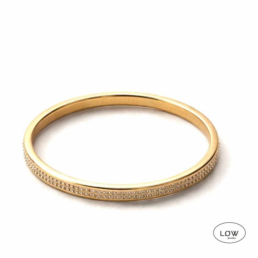 Radiant Double Zircon Click Bracelet Gold fra LØW Jewelry armbånd armring
