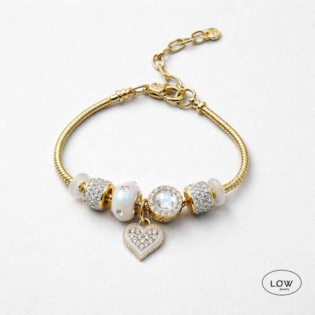 Charms armbĂ„nd ferdig fylt, komplett charmsarmbĂ„nd Romantic Garden Charm Bracelet â charms armbĂ„nd med rhinestones LĂW Jewelry