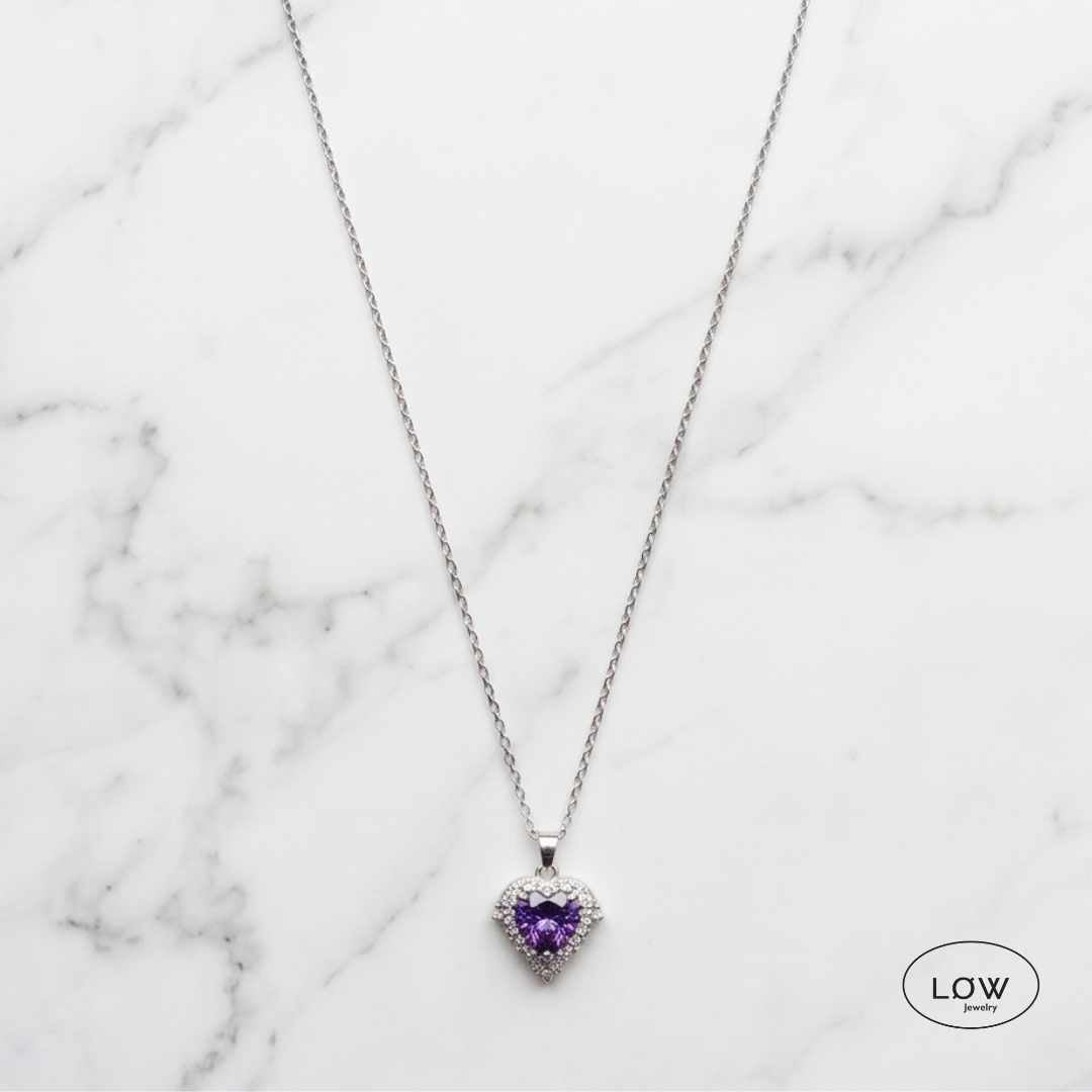 Smykke Saturn Heart Wings Necklace Silver halssmykke LØW Jewelry