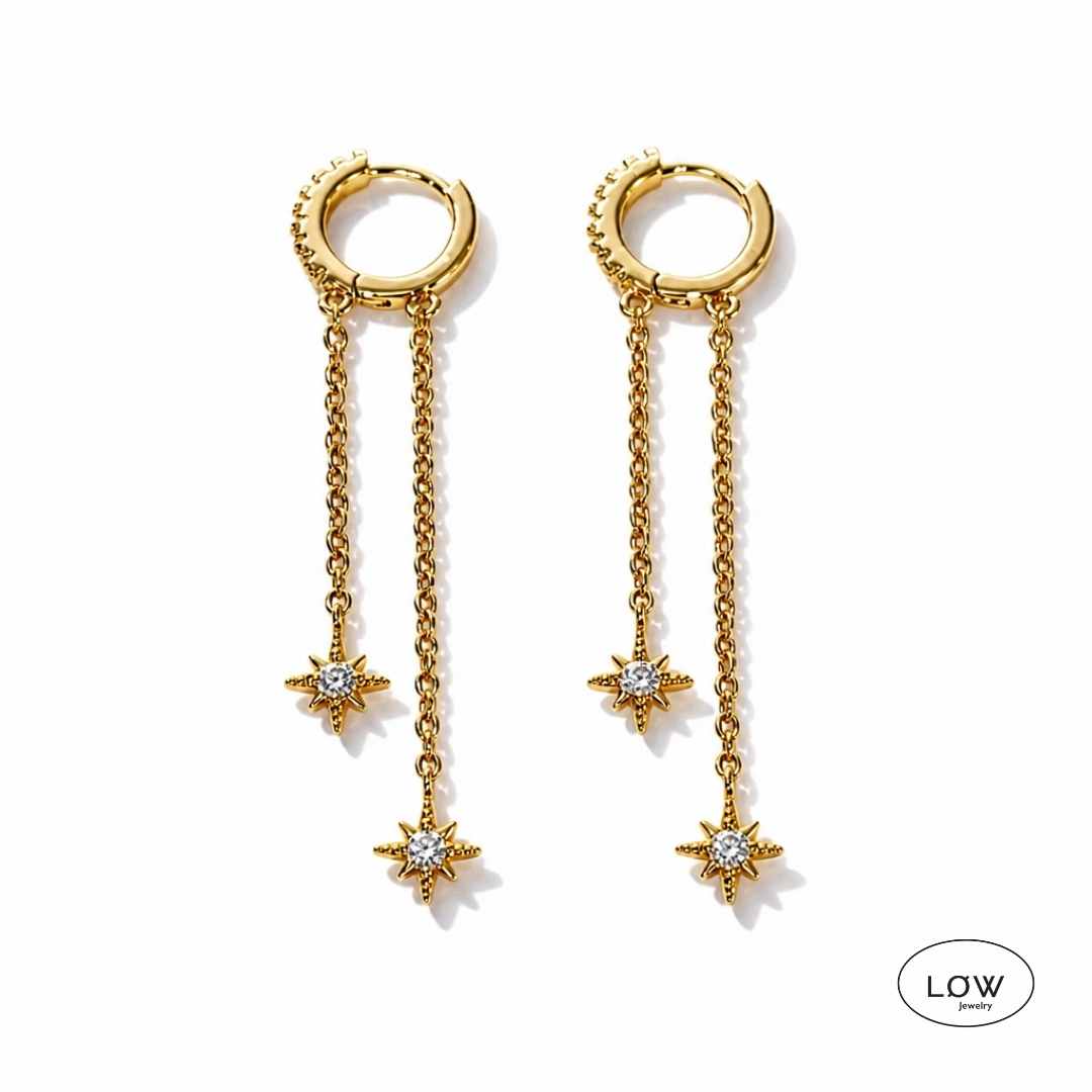 Starlight Chain Earrings Gold fra LØW Jewelry øreringer