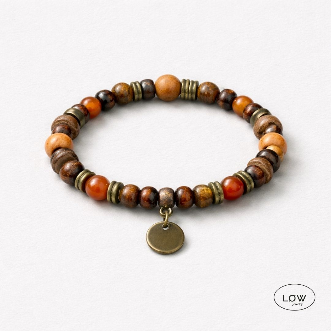 Tiger Ember Bead Bracelet fra LĂW Jewelry perle armbĂ„nd
