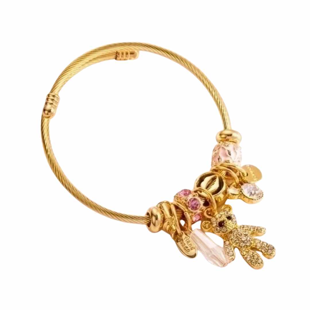 Armbånd Rhinstein Rosa Titan, gullbelagt fra LØW