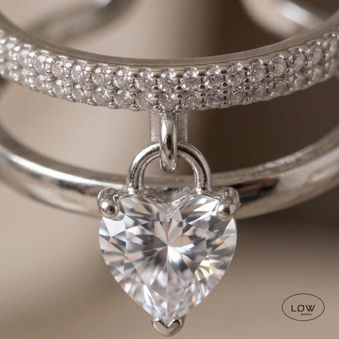 Charms ring - Open justerbar ring med charms LØW Jewelry charmsring