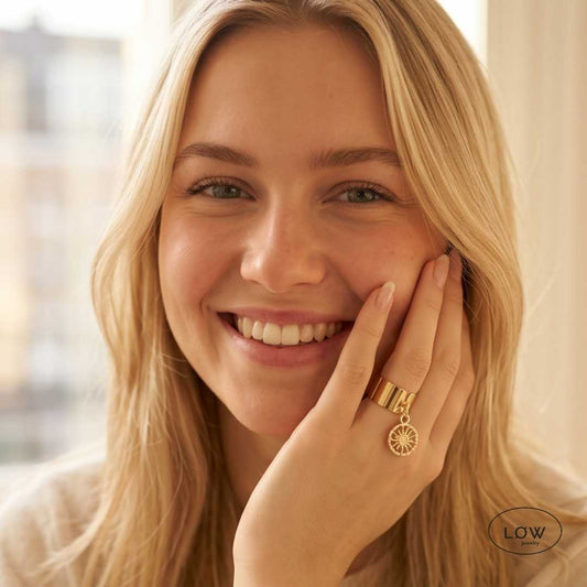 Charms ring charmsringer LØW Jewelry sølvfargede og gullfargede.