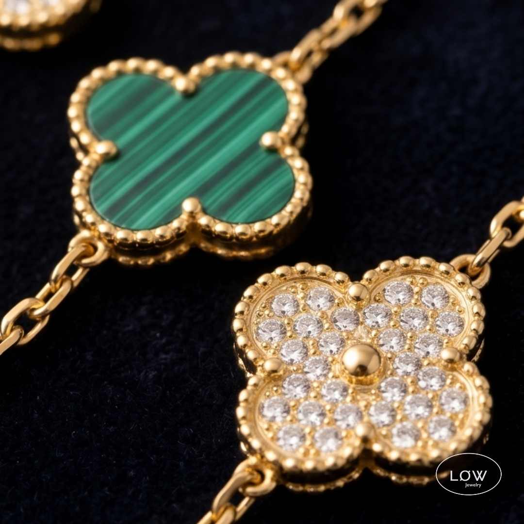 Armbånd kløver Alternating Clover Zircon Bracelet – 18K Gold LØW Jewelry