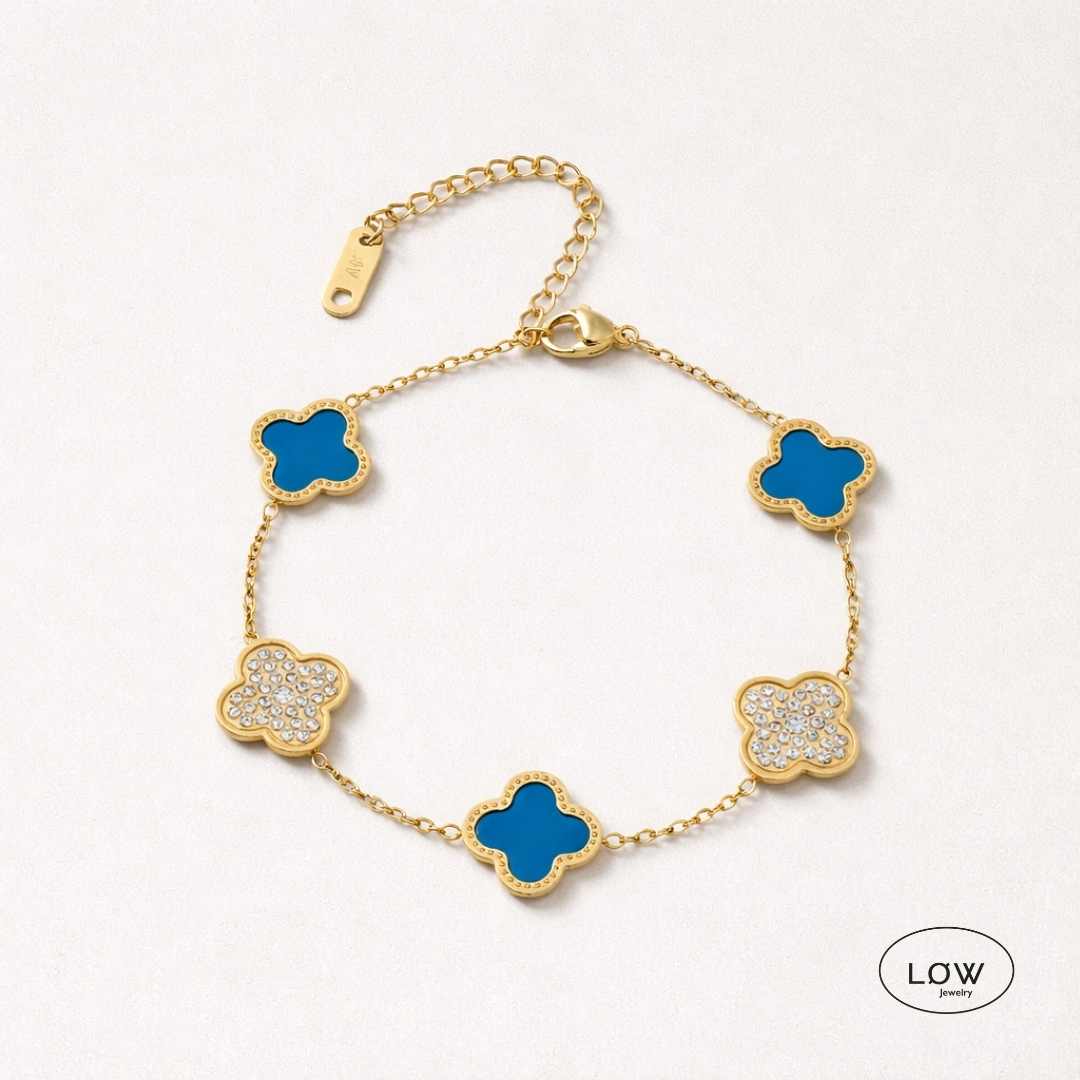 Armbånd kløver Alternating Clover Zircon Bracelet – 18K Gold LØW Jewelry