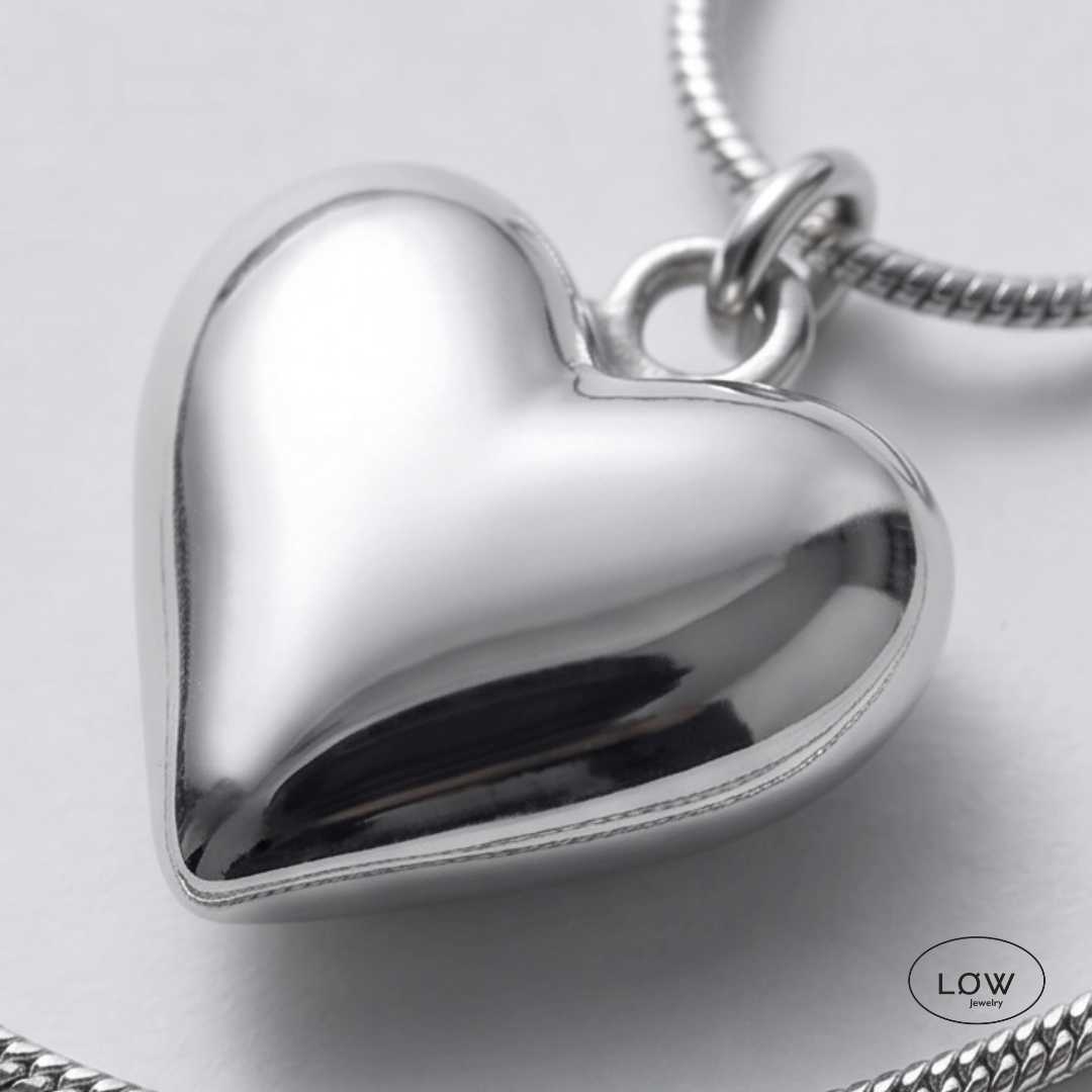 Amour Layered Heart Necklace Silver fra LØW Jewelry