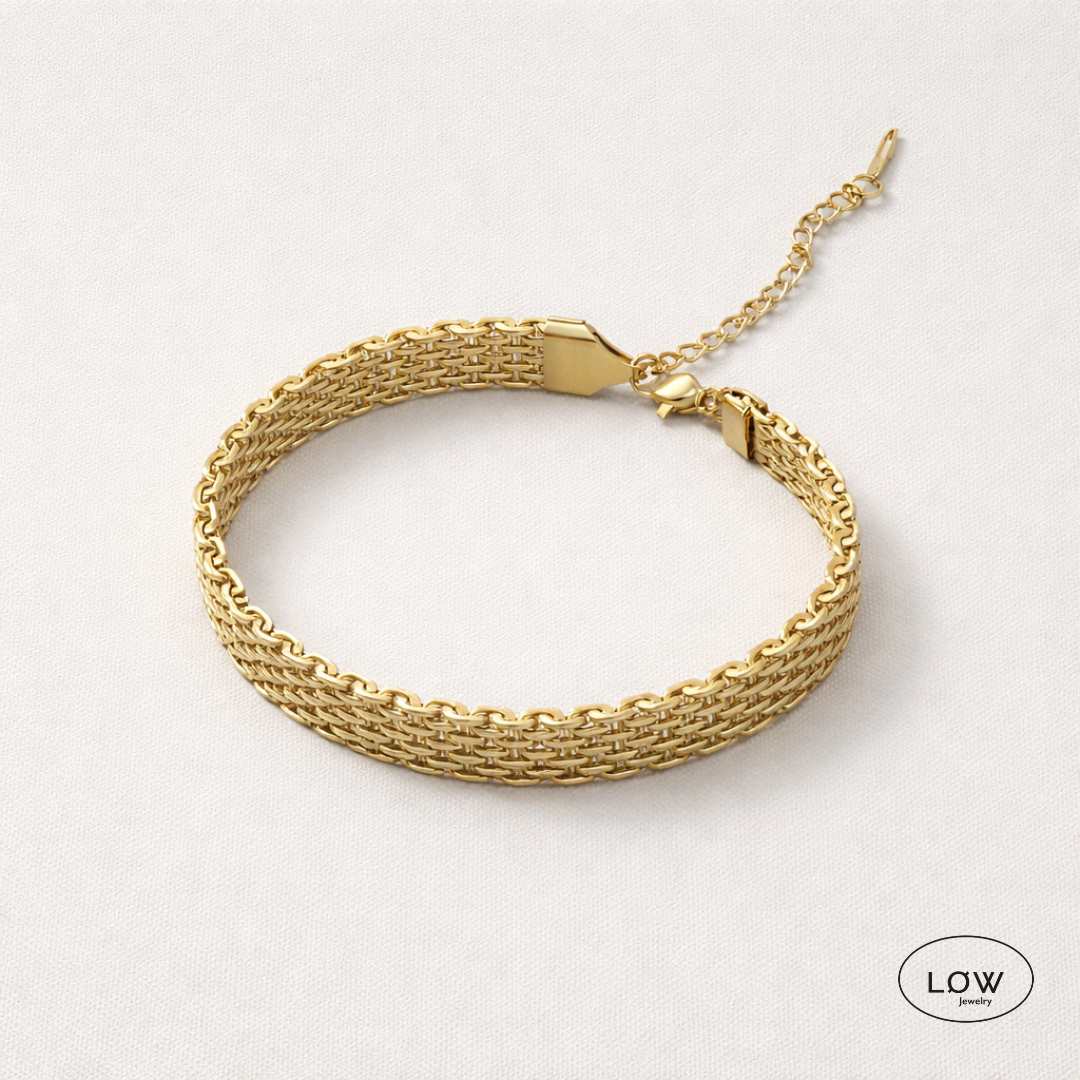 Classic Chain Link Bracelet, Mesh armbånd LØW Jewelry
