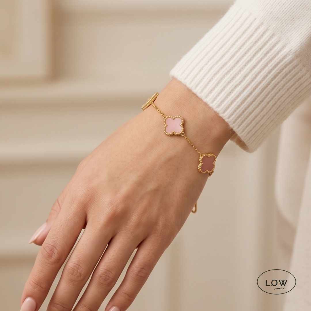 Armbånd kløver kløverarmbånd Color Clover Bracelet – 18K Gold fra LØW Jewelry