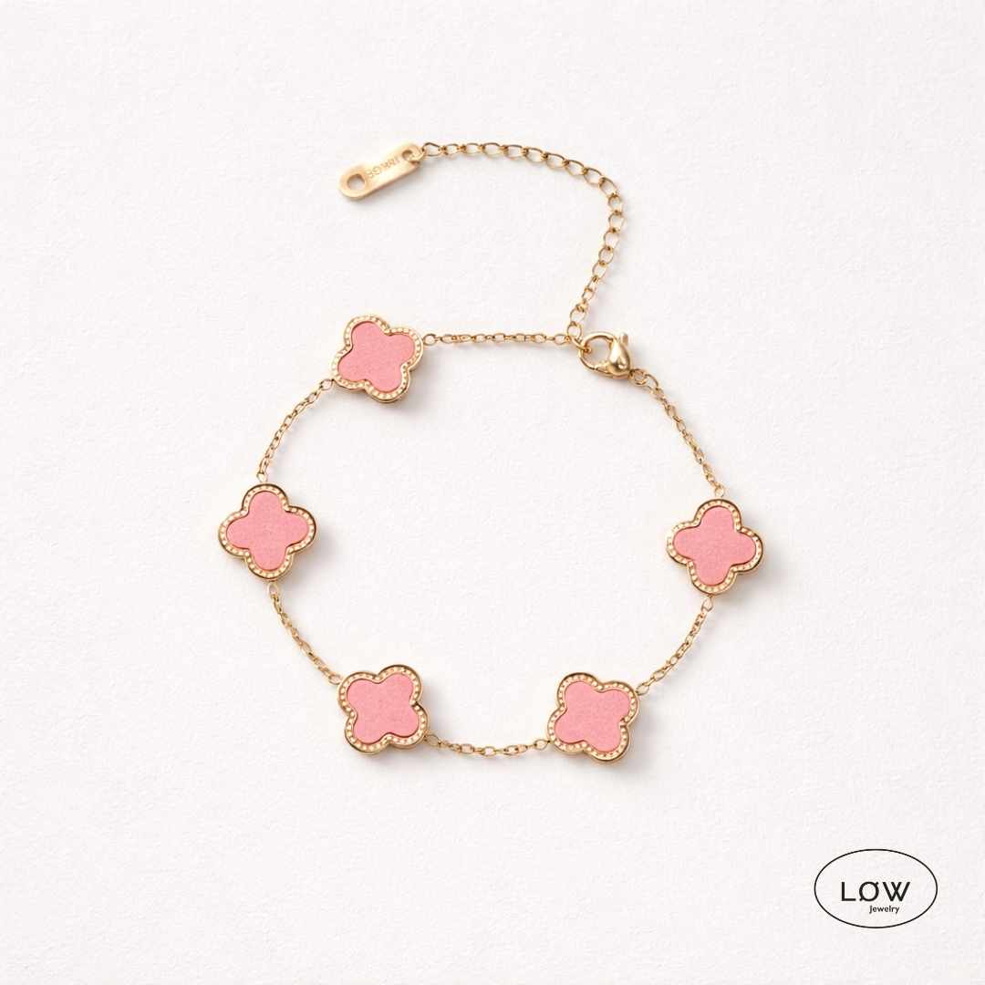 Armbånd kløver kløverarmbånd Color Clover Bracelet – 18K Gold fra LØW Jewelry