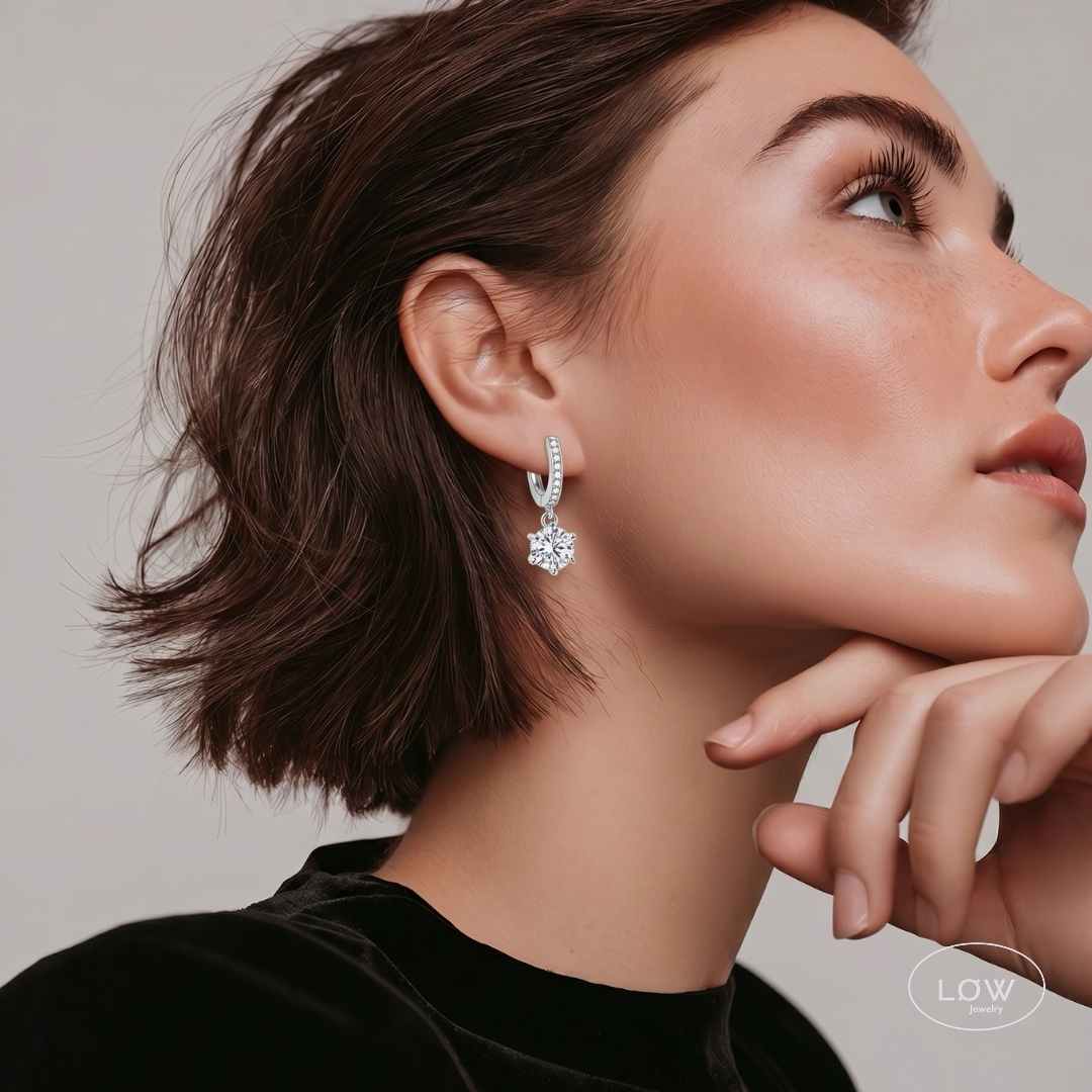 Aurora Halo Hoop Earrings fra LØW Jewelry ørepynt 925 sterling sølv