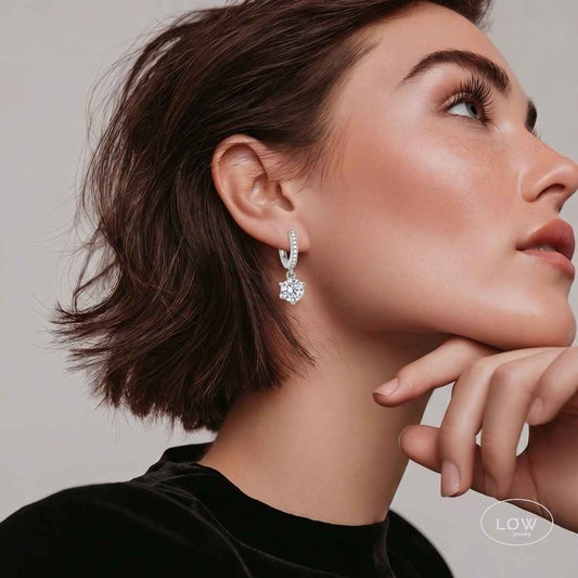 Aurora Halo Hoop Earrings fra LØW Jewelry ørepynt 925 sterling sølv