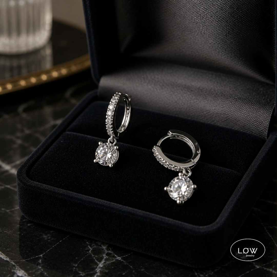 Aurora Halo Hoop Earrings fra LØW Jewelry ørepynt 925 sterling sølv