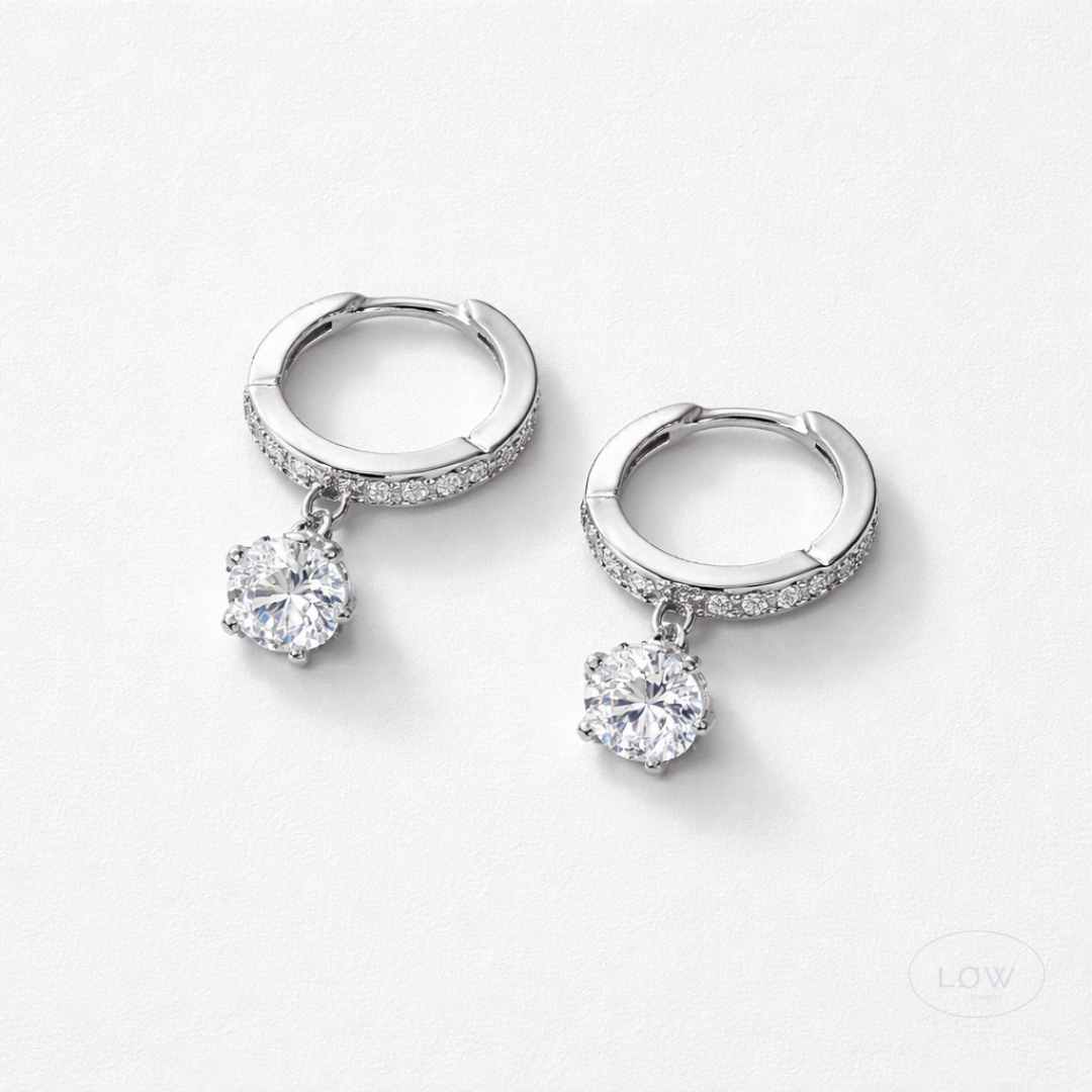 Aurora Halo Hoop Earrings fra LØW Jewelry ørepynt 925 sterling sølv
