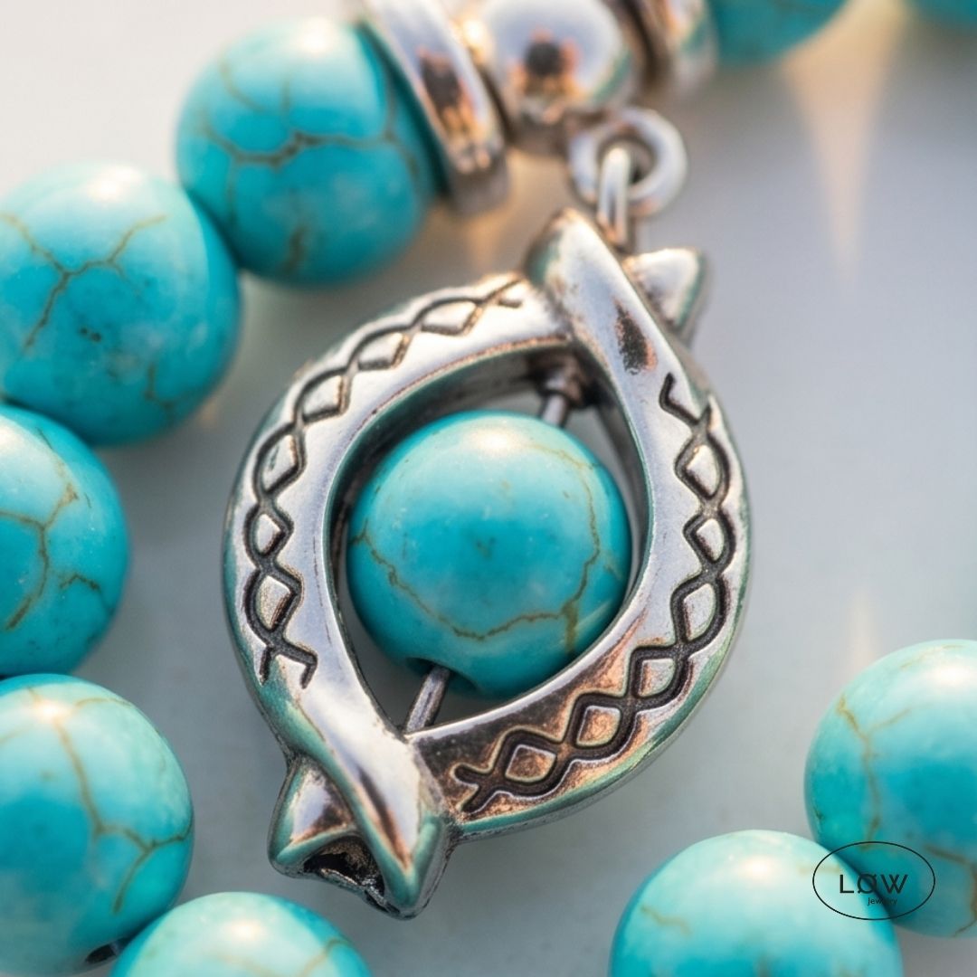 Azure Evil Eye Bead Bracelet fra LØW Jewelry perle armbnd