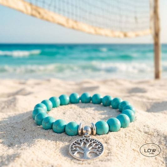 Azure Tree Bead Bracelet fra LØW Jewelry turkis perlarmbånd