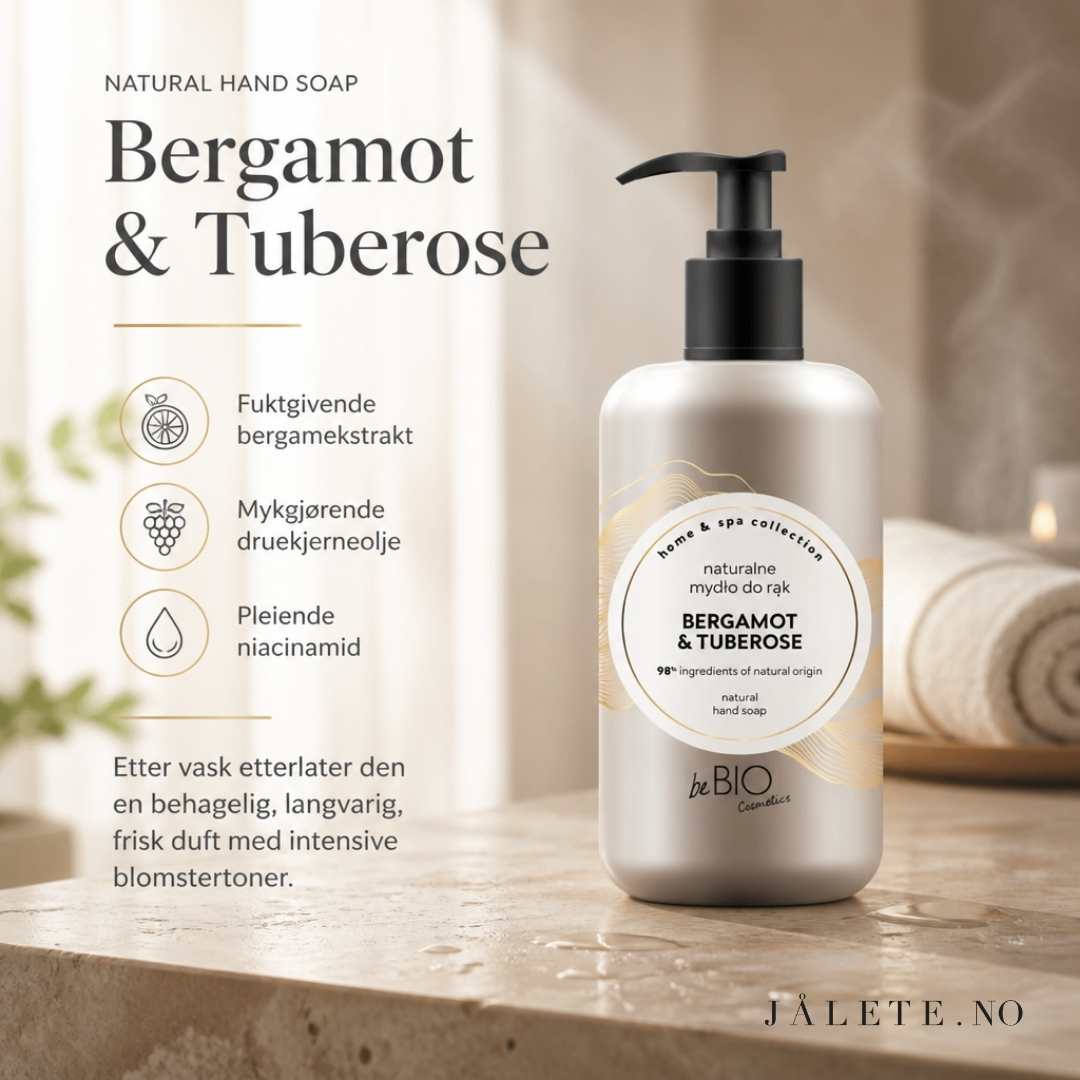 BeBio Hand Soap 300 ml rengjør hendene skånsomt uten å tørke ut huden. Vegansk håndsåpe med 98 % ingredienser av naturlig opprinnelse.