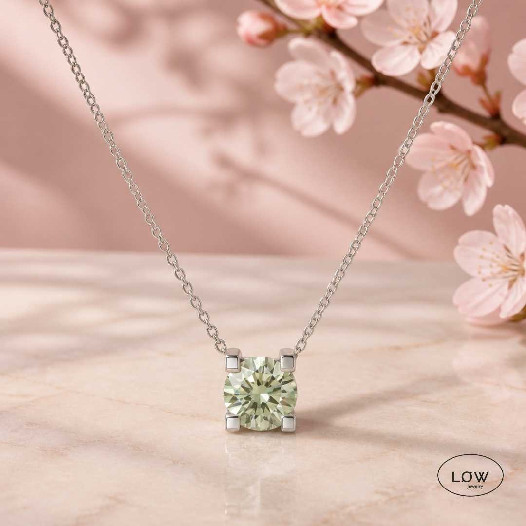Ocean Glow Moissanite Necklace 1CT fra LØWeler 925 sterling sølv LØW Jewelry