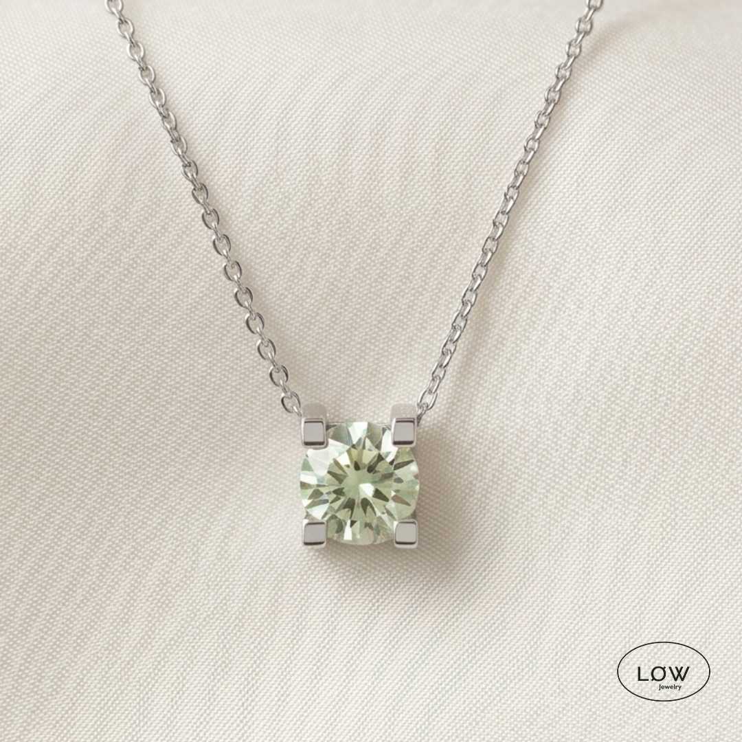 Ocean Glow Moissanite Necklace 1CT fra LØWeler 925 sterling sølv LØW Jewelry