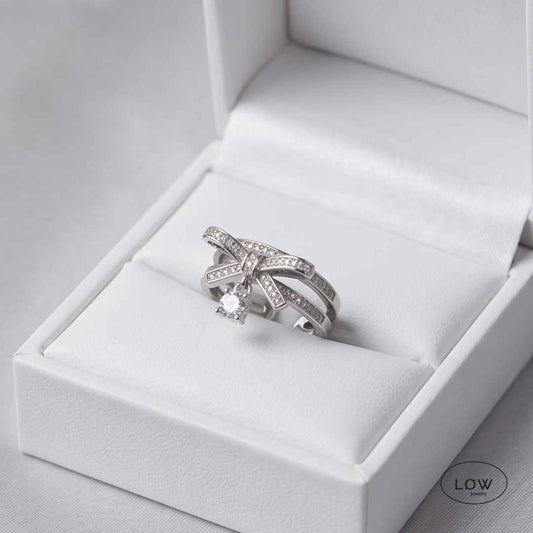 Bow Charm Open Ring – charms ring, justerbar ring LØW Jewelry