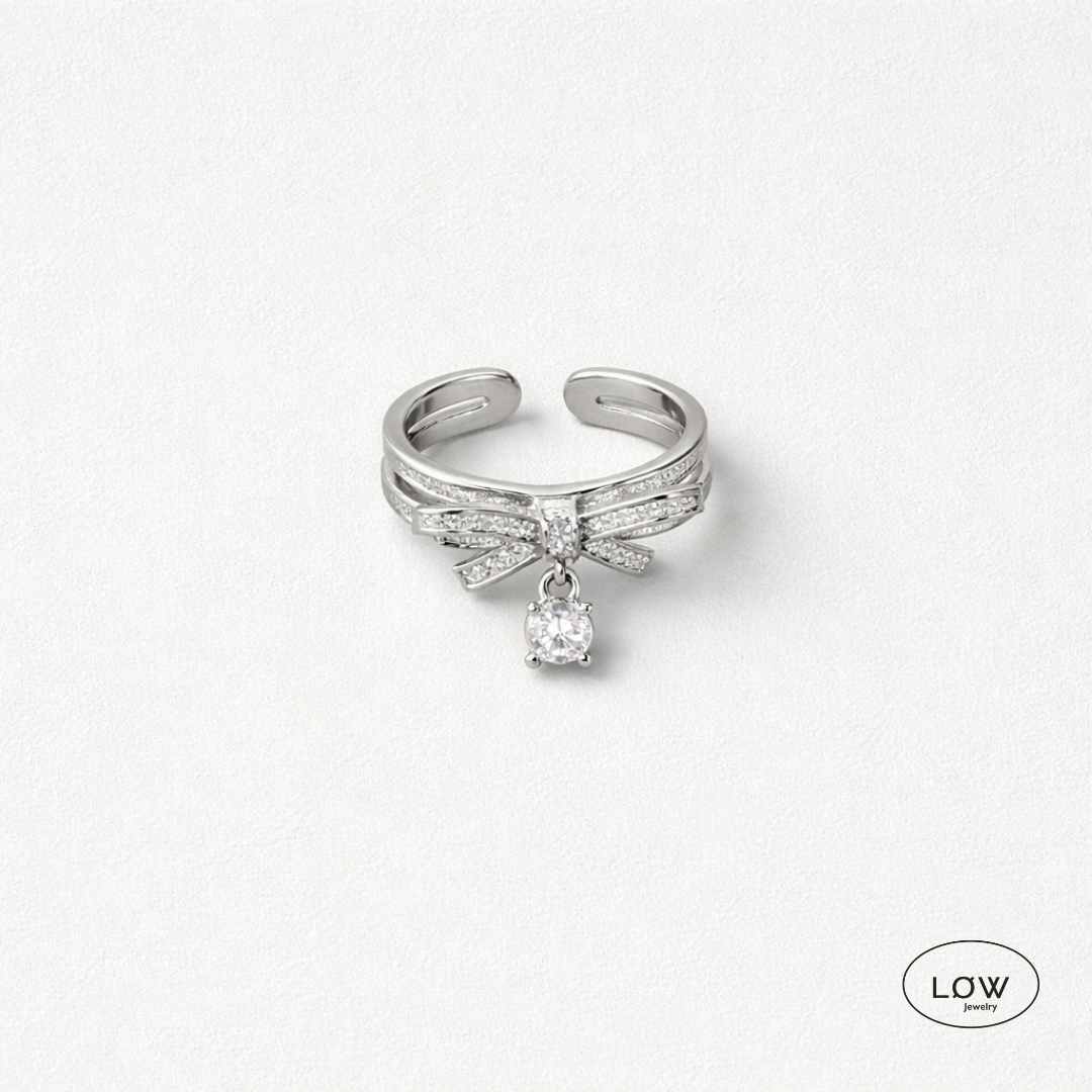 Bow Charm Open Ring – charms ring, justerbar ring LØW Jewelry