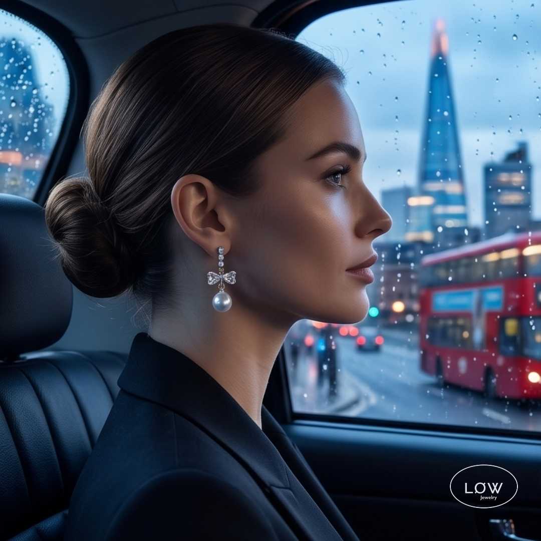 Celeste Pearl Bow Earrings fra LØW Jewelry