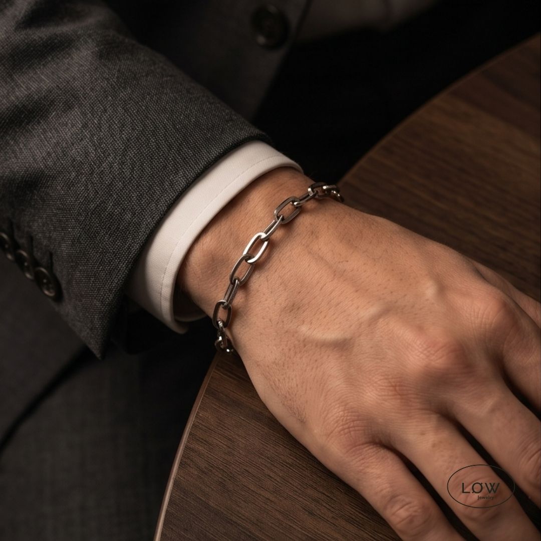 Classic Chain Bracelet Silver fra LØW Jewelry