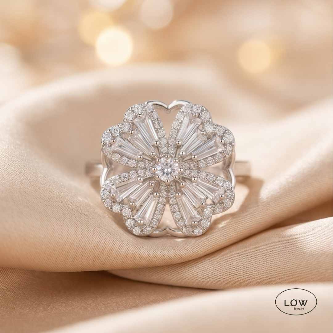Clover Spinner Ring Silver fra LØW Jewelry fidget stressring