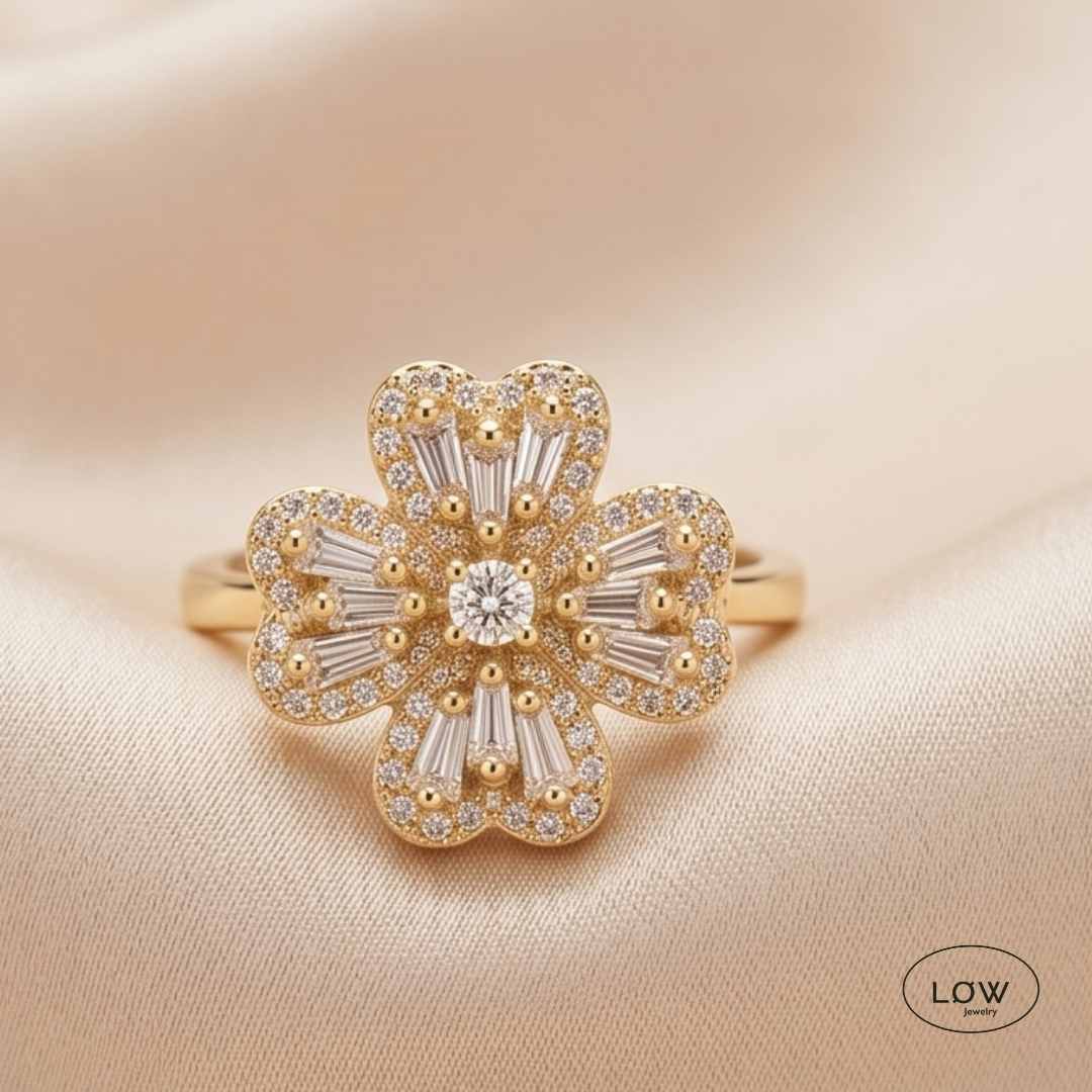 Clover Spinner Ring Gold fra LØW Jewelry fidget stressring