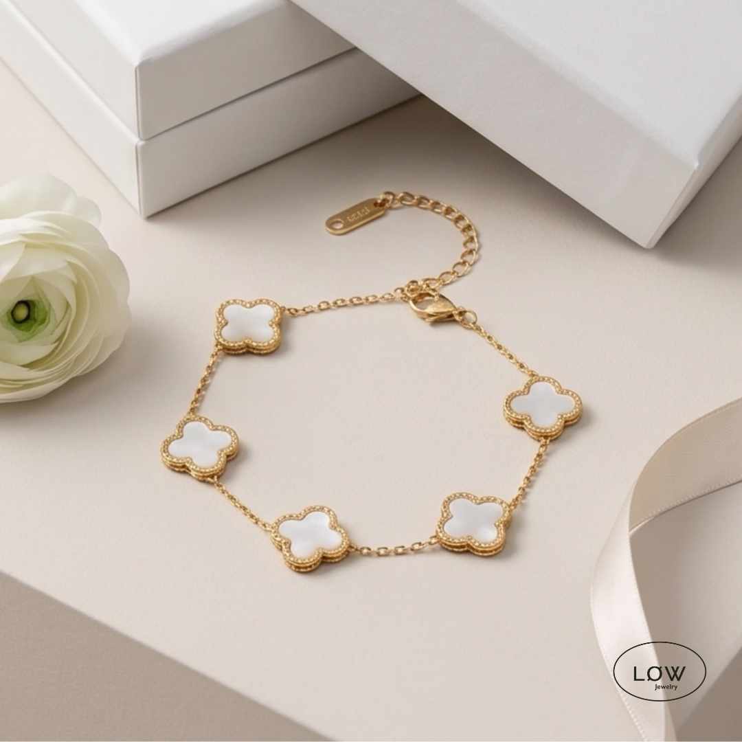 Armbånd kløver kløverarmbånd Color Clover Bracelet – 18K Gold fra LØW Jewelry