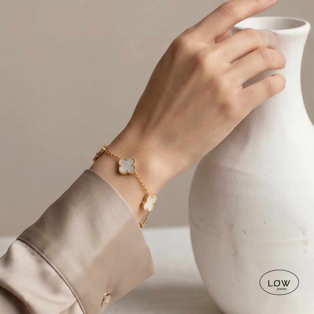 Armbånd kløver kløverarmbånd Color Clover Bracelet – 18K Gold fra LØW Jewelry