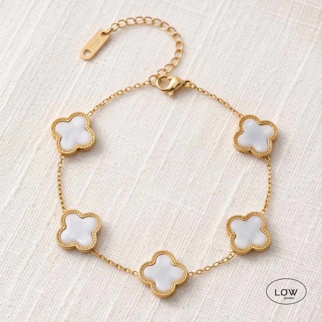 Armbånd kløver kløverarmbånd Color Clover Bracelet – 18K Gold fra LØW Jewelry