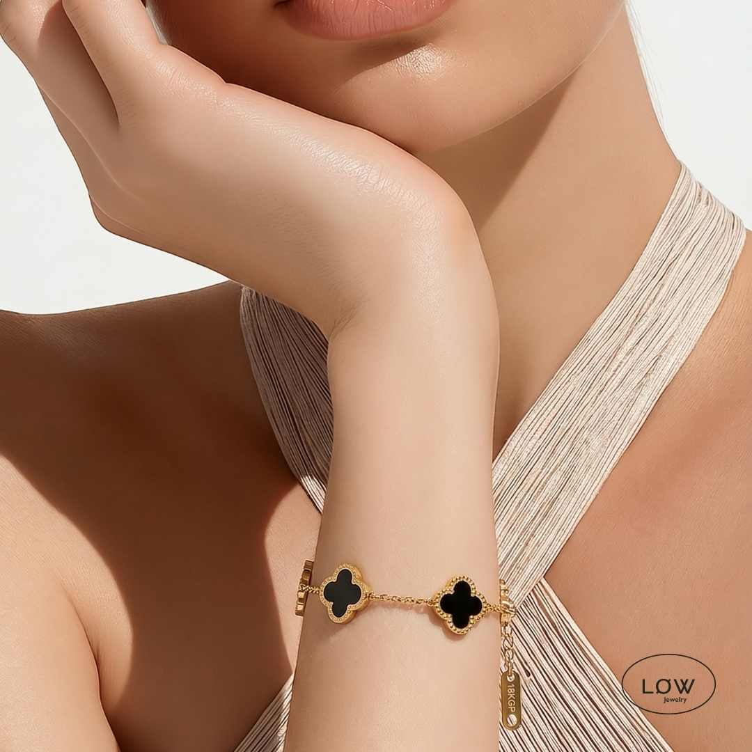 Armbånd kløver kløverarmbånd Color Clover Bracelet – 18K Gold fra LØW Jewelry