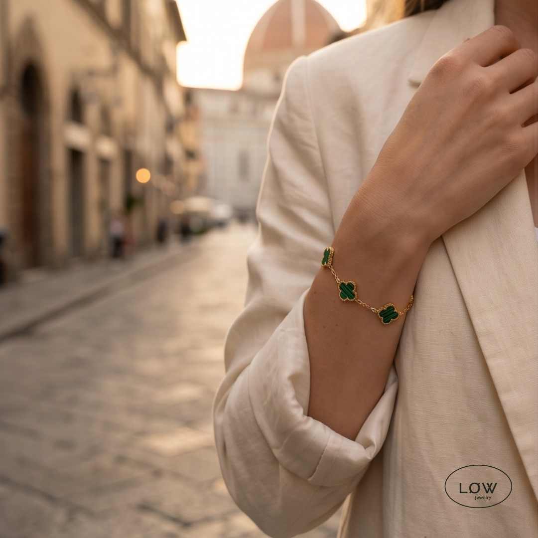 Armbånd kløver kløverarmbånd Color Clover Bracelet – 18K Gold fra LØW Jewelry